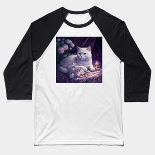 Gothic Beauty White British Shorthair Baseball T-Shirt